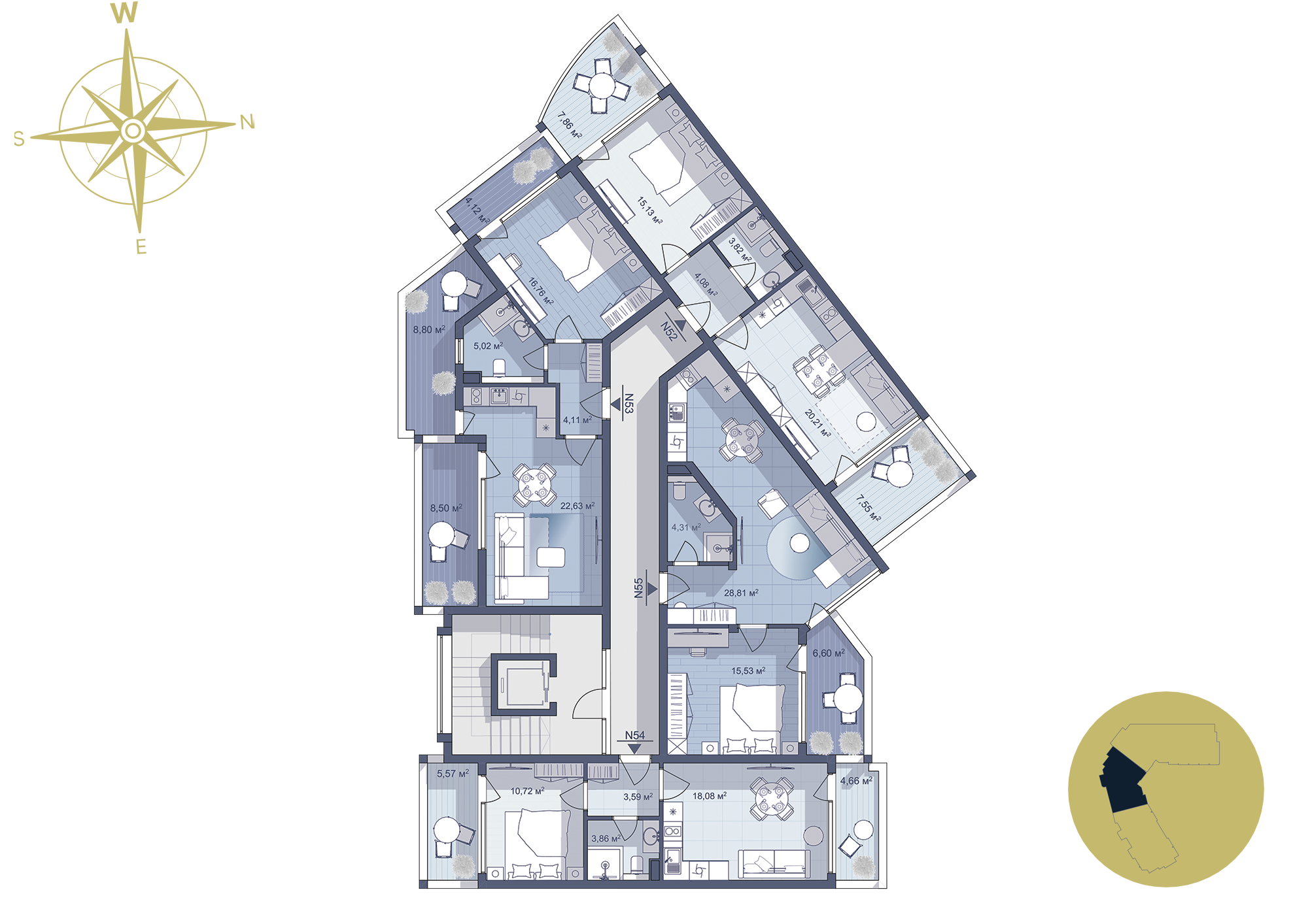 Sunny Paradise – Запад – Пети етаж